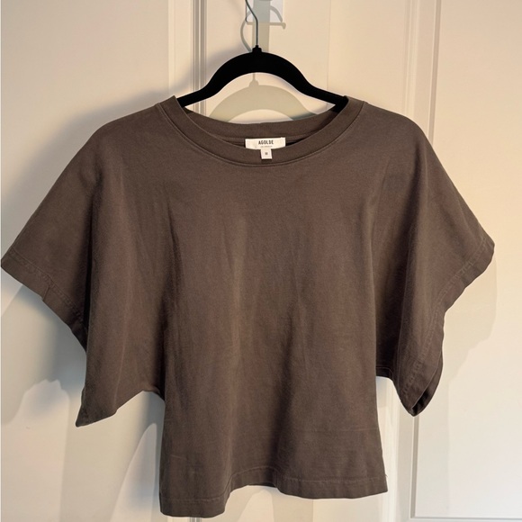 Agolde Tops - Agolde Green Boxy Cropped Tee
